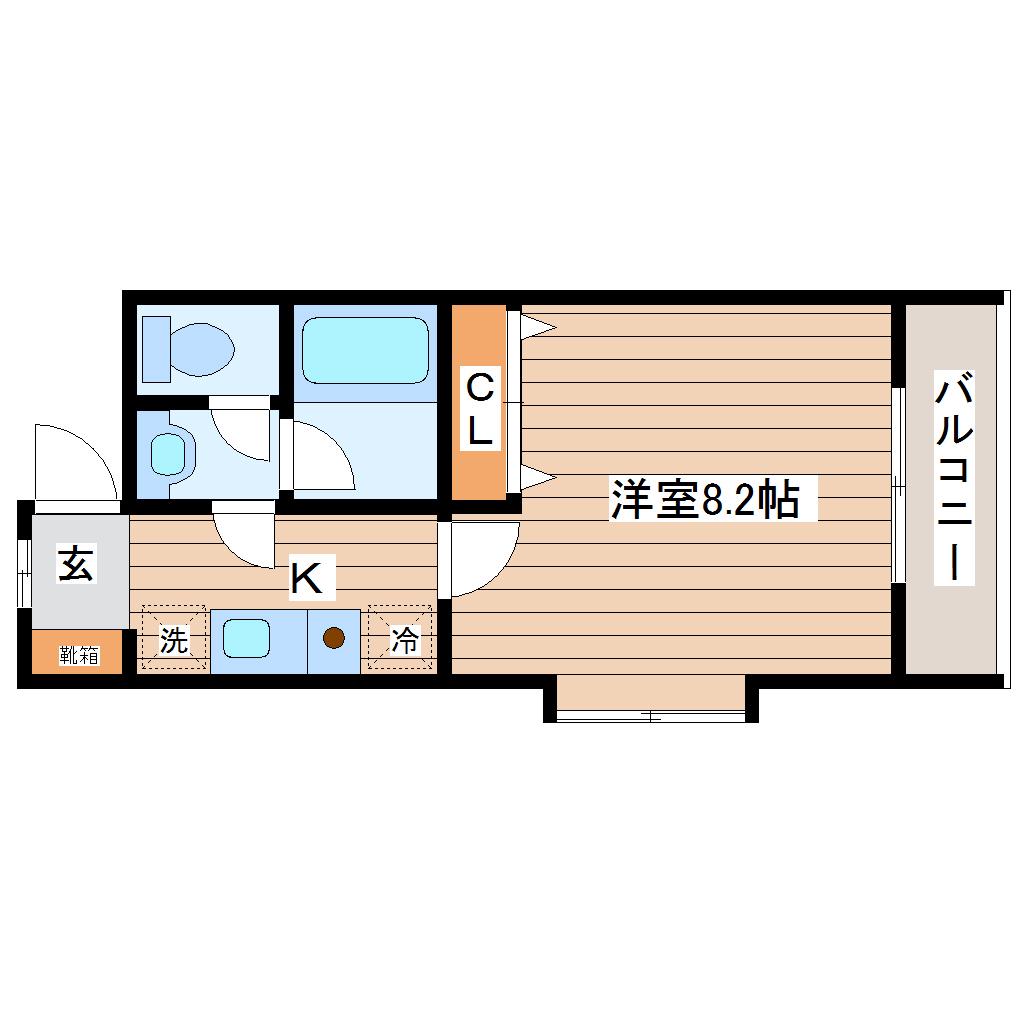 パークシティ富沢(1K/3階)の間取り写真