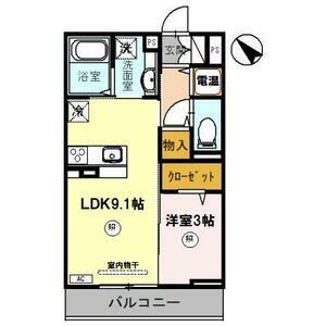 レガシア(1LDK/3階)の間取り写真