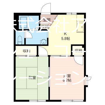 モミの丘A(2K/1階)の間取り写真