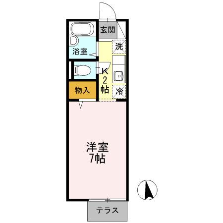 プリマベーラ(1K/2階)の間取り写真