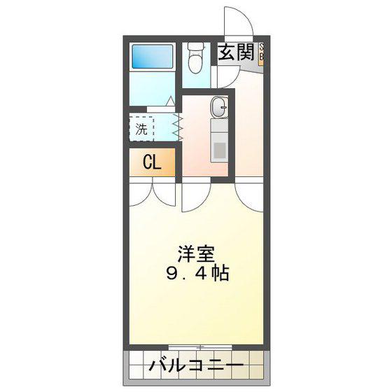 セントラルヒルズ二番館(1K/1階)の間取り写真