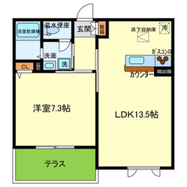 パルファンヴィラーチェ(1LDK/1階)の間取り写真