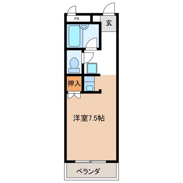 エントピア岐阜I(ワンルーム/3階)の間取り写真
