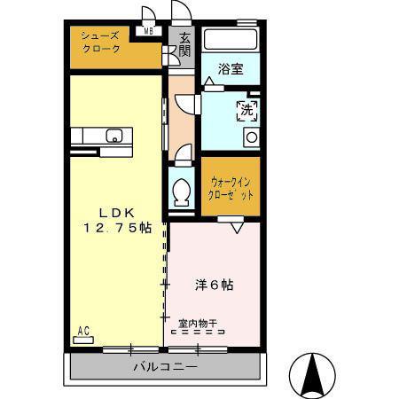 グランコート(1LDK/2階)の間取り写真