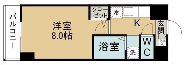 ベルハイム山手町(1K/6階)の間取り写真