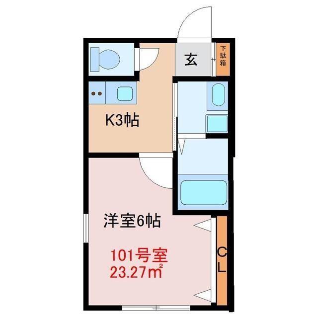 ノースパーク千葉(1K/1階)の間取り写真