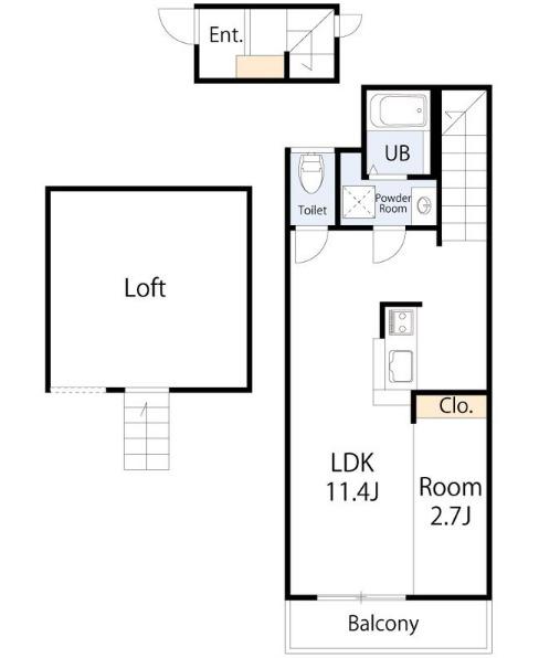 TJ RESIDENCE TOKOROZAWA(1LDK/2階)の間取り写真