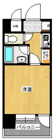ピュアドームデイズ西公園(1K/7階)の間取り写真