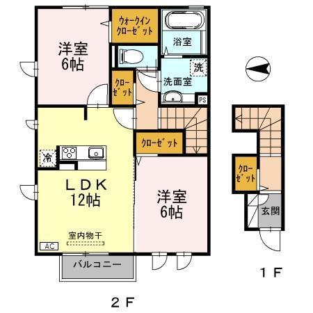 セントポーリア(2LDK/2階)の間取り写真