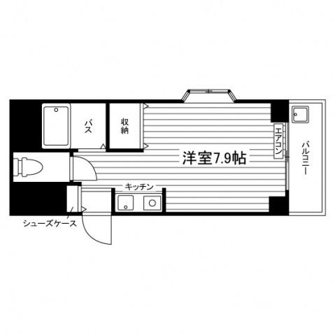 奥田ビル(ワンルーム/4階)の間取り写真