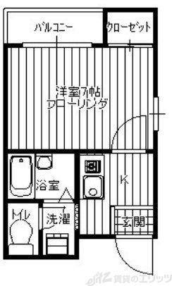 グレースヴィラ(1K/3階)の間取り写真