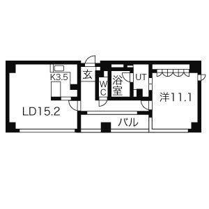 IZUMI 1(1LDK/11階)の間取り写真
