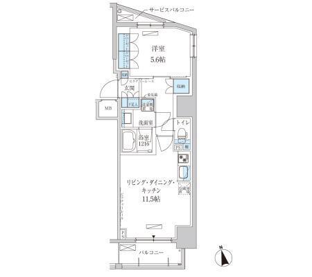 パークアクシス東上野(1LDK/12階)の間取り写真