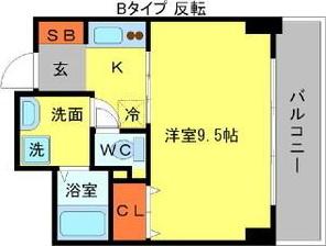 ウィスタリア京橋(1K/3階)の間取り写真