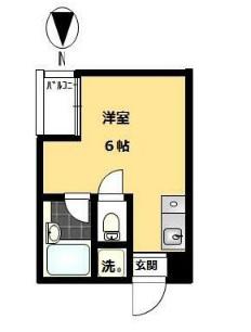 中山ビル(ワンルーム/1階)の間取り写真