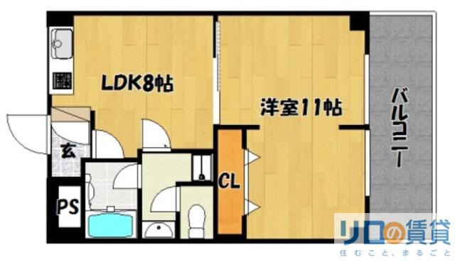 第7高光マンション(1LDK/4階)の間取り写真
