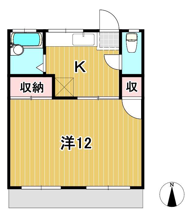 有明荘(1K/2階)の間取り写真