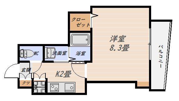 コスモガーデン鴨池(1K/5階)の間取り写真