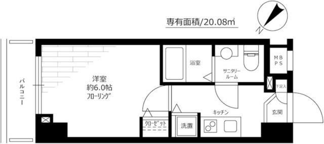 ガーラ・シティ川崎(1K/7階)の間取り写真