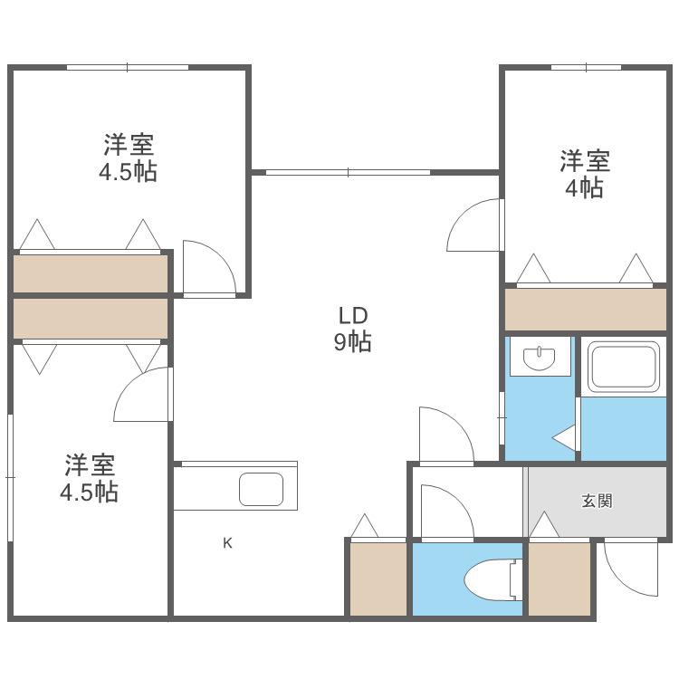 ECLAT(3LDK/1階)の間取り写真
