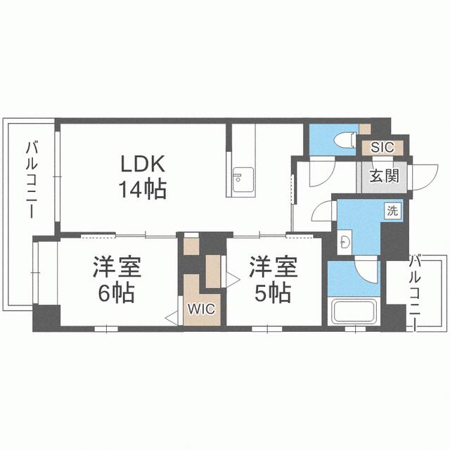 LA VIE BELLE(2LDK/1階)の間取り写真