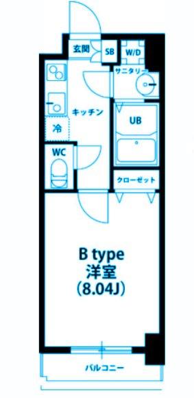MEさつき橋(1K/3階)の間取り写真