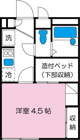 GREEN CORPO NAKAYAMA(1K/2階)の間取り写真