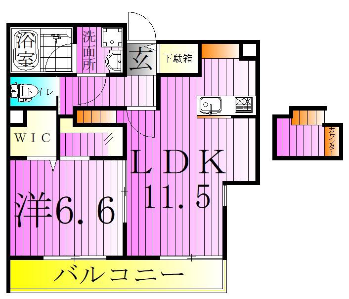 GLANZ大師前(1SLDK/3階)の間取り写真
