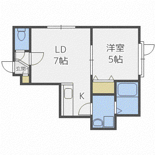 ドルフィン エコー(1LDK/3階)の間取り写真