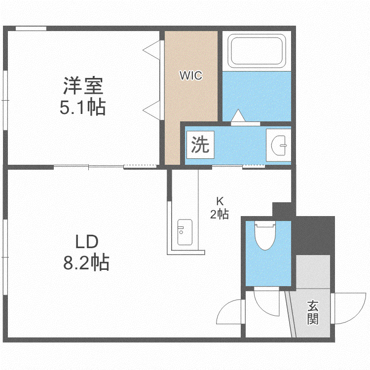 MAISON CHOUCHOU 南平岸(1LDK/2階)の間取り写真