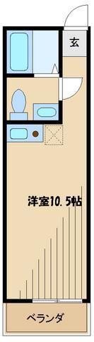 グランアベニュー相模大野(ワンルーム/3階)の間取り写真