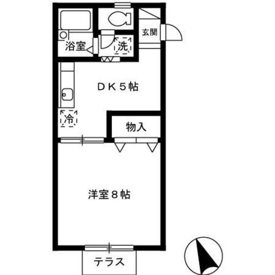 コーポ・アイリス(1DK/2階)の間取り写真