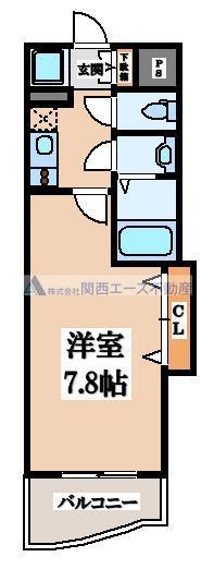 ラグゼ布施南(1K/7階)の間取り写真