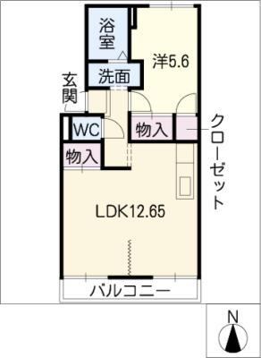 ルミエール錦(1LDK/2階)の間取り写真