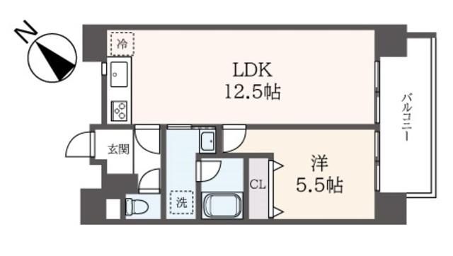 ヒロビレッジ(1LDK/2階)の間取り写真
