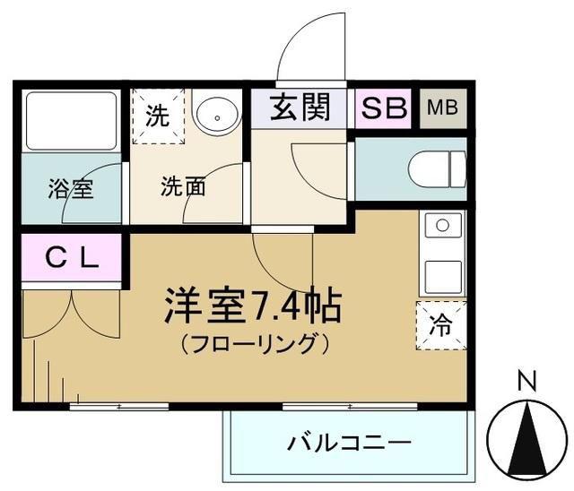 アズール西早稲田(ワンルーム/2階)の間取り写真