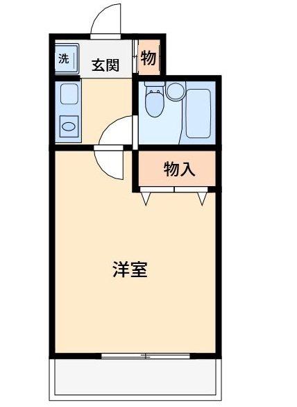 ラポール南浦和(1K/3階)の間取り写真