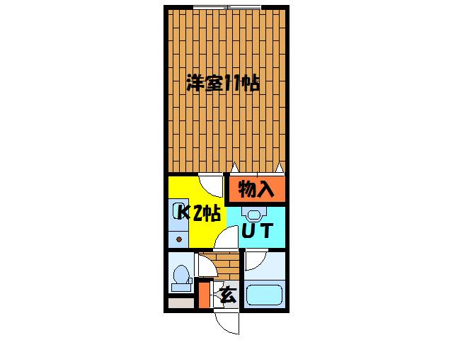 アールズフラット5(1K/3階)の間取り写真
