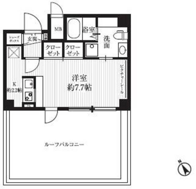 HF武蔵小山レジデンス(ワンルーム/8階)の間取り写真