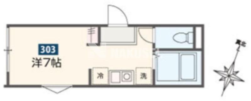 MELLAS祐天寺(ワンルーム/3階)の間取り写真