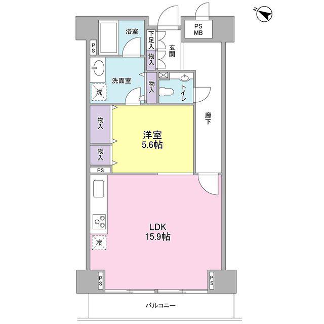グランドメゾン三軒茶屋(1LDK/3階)の間取り写真
