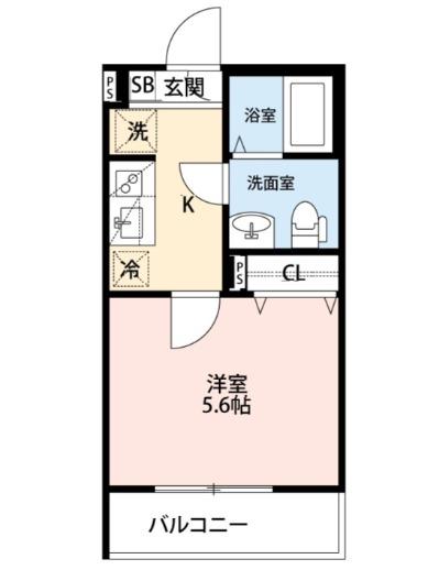 FELICE COURT(1K/3階)の間取り写真