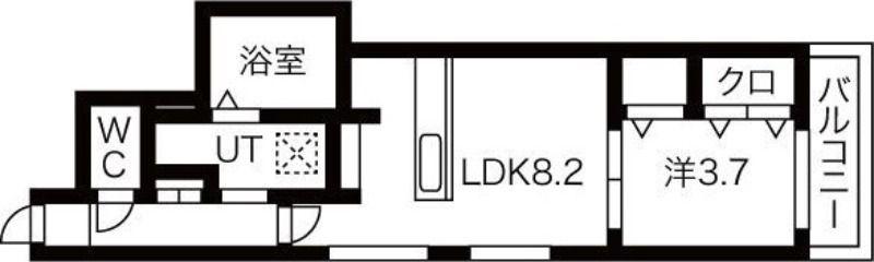 ラグゼ北大前(1LDK/3階)の間取り写真