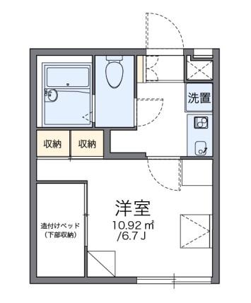 レオパレス片山町(1K/2階)の間取り写真