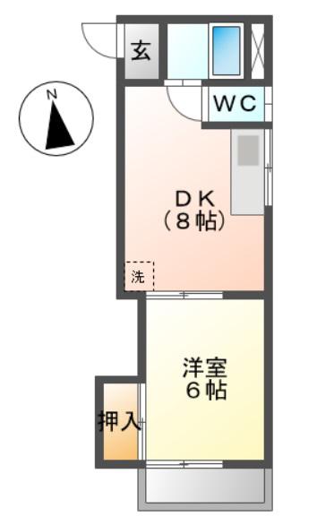 貴ハイツビル(1K/4階)の間取り写真