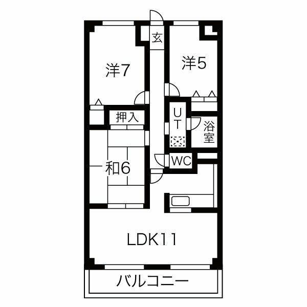 ファンドール(3LDK/1階)の間取り写真
