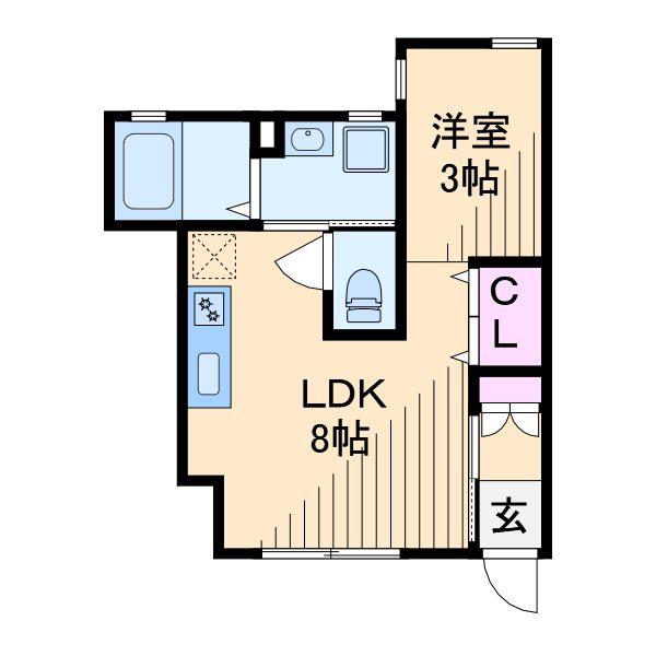 エルム大倉山II(1LDK/1階)の間取り写真