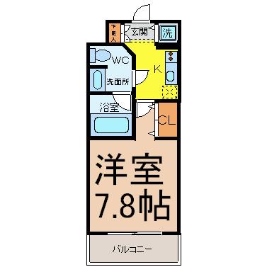 セノアタワー泉(1K/9階)の間取り写真