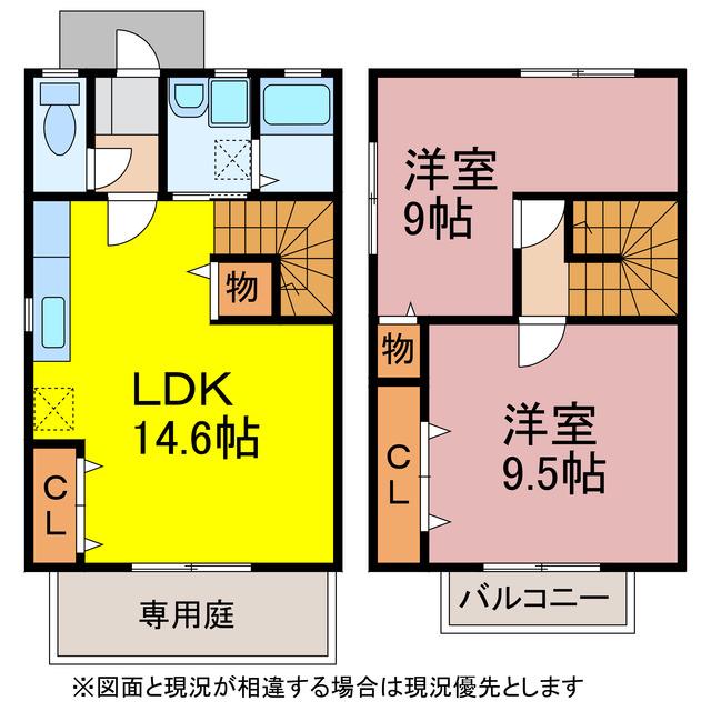 ラ・ファミーユ代田(2LDK/1階)の間取り写真