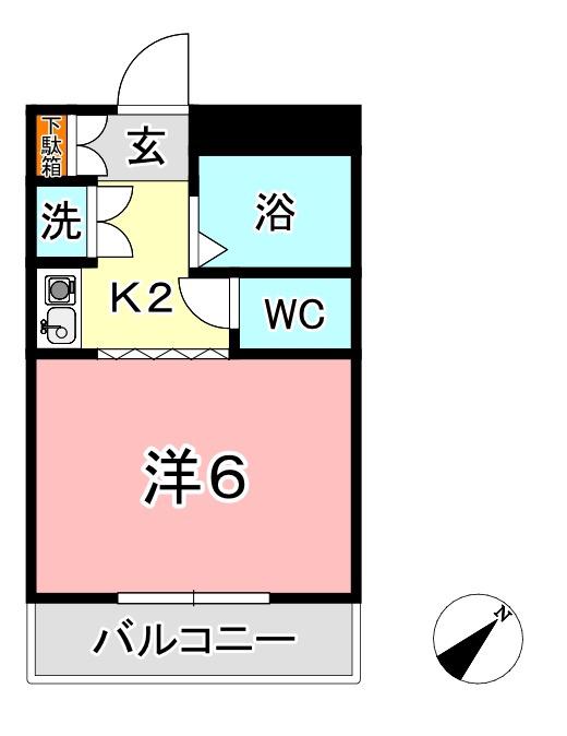 メゾン土倉パートIII(1K/2階)の間取り写真